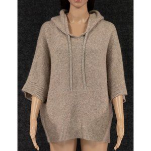 FABIANA FILIPPI CASHMERE/MOHAIR/WOOL BLEND SHORT SLEEVE HOODIE/SWEATER